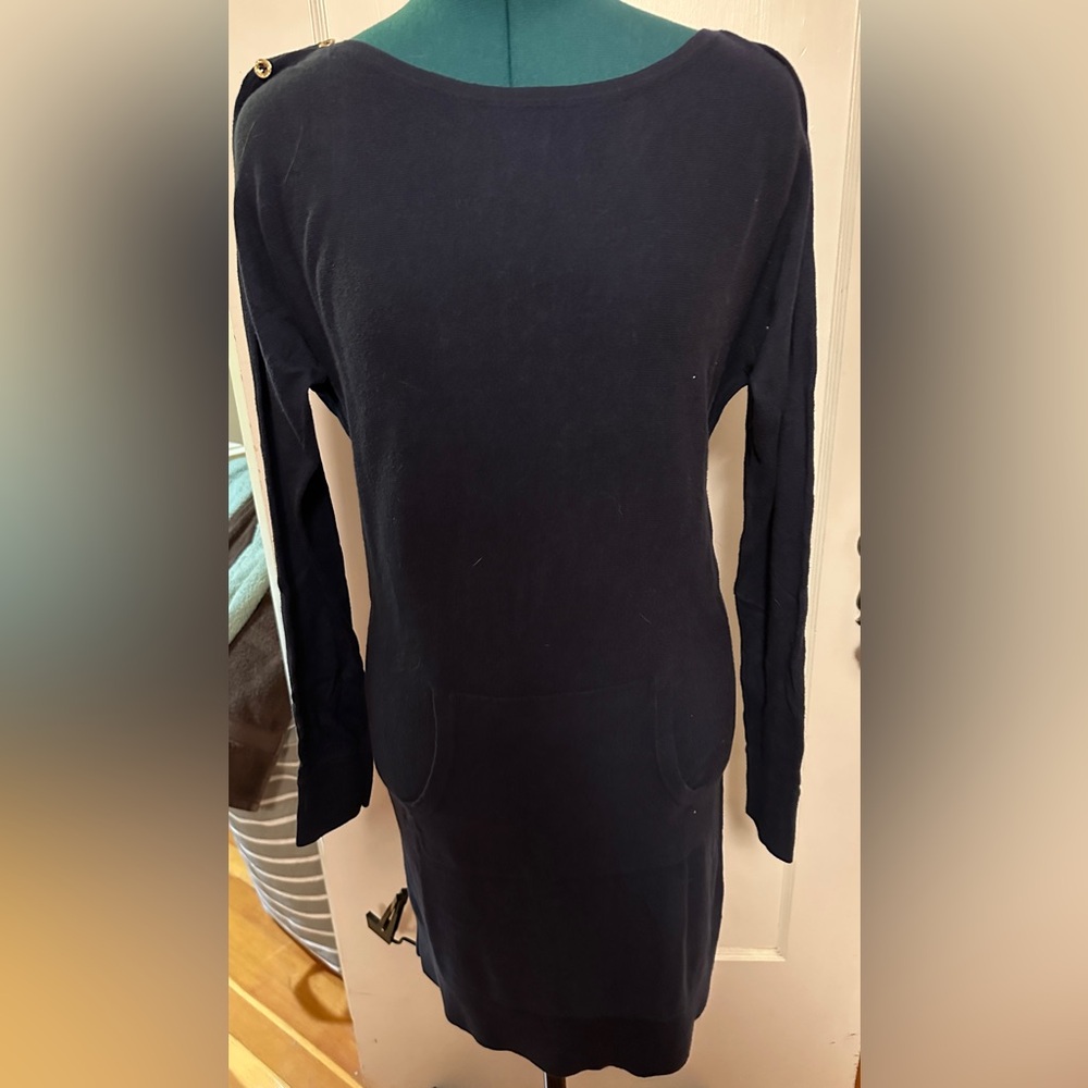 Navy Long Sleeve Lilly Pulitzer Dress with Front Pocket